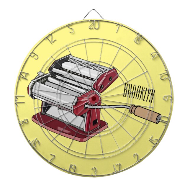 Pasta maker cartoon illustration  dartboard (Front)