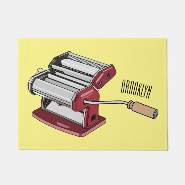 Pasta maker cartoon illustration  doormat (Front)