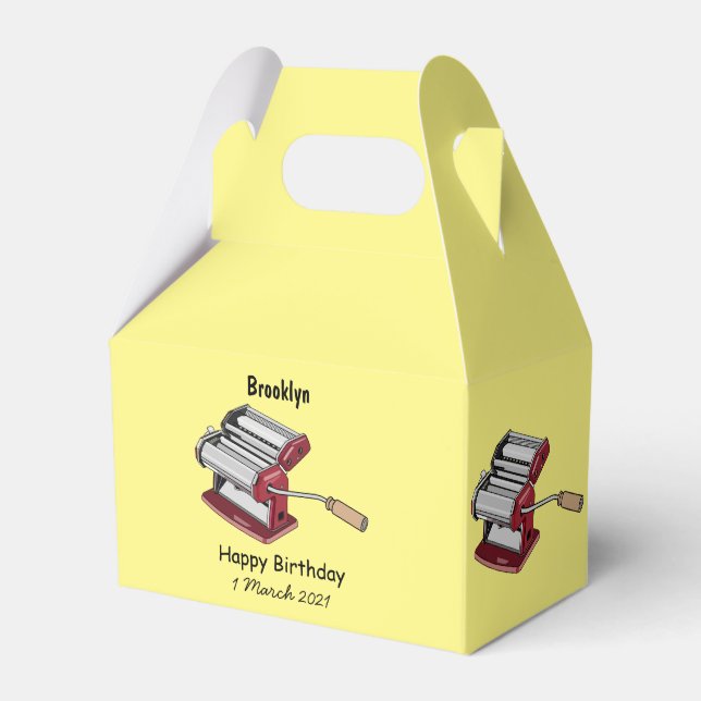 Pasta maker cartoon illustration favor box (Front Side)