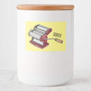 Pasta maker cartoon illustration  food label