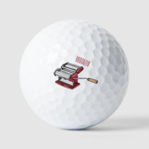 Pasta maker cartoon illustration  golf balls