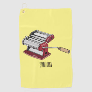 Pasta maker cartoon illustration  golf towel