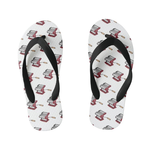 Pasta maker cartoon illustration  kid's flip flops (Footbed)