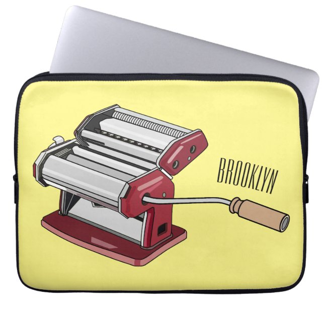 Pasta maker cartoon illustration  laptop sleeve (Front)