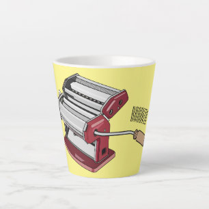 Pasta maker cartoon illustration latte mug