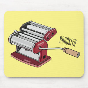 Pasta maker cartoon illustration  mouse pad
