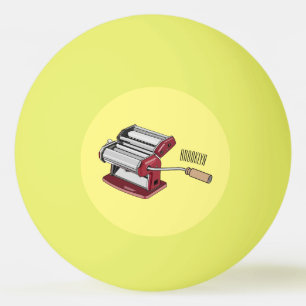Pasta maker cartoon illustration  ping pong ball
