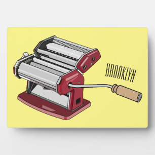 Pasta maker cartoon illustration plaque