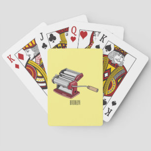Pasta maker cartoon illustration  playing cards