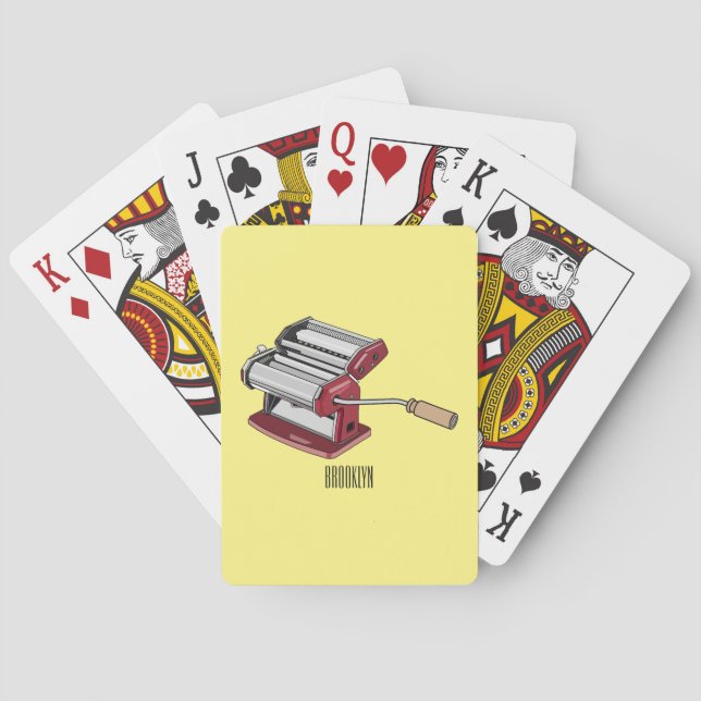 Pasta maker cartoon illustration  playing cards (Back)