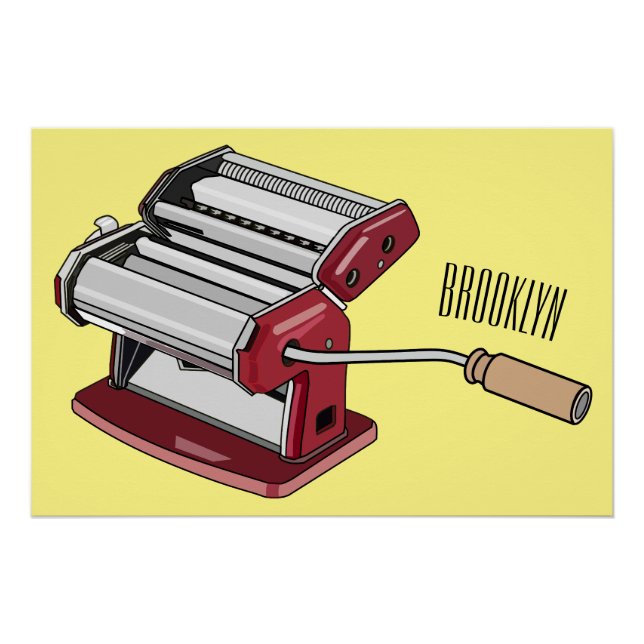 Pasta maker cartoon illustration  poster (Front)