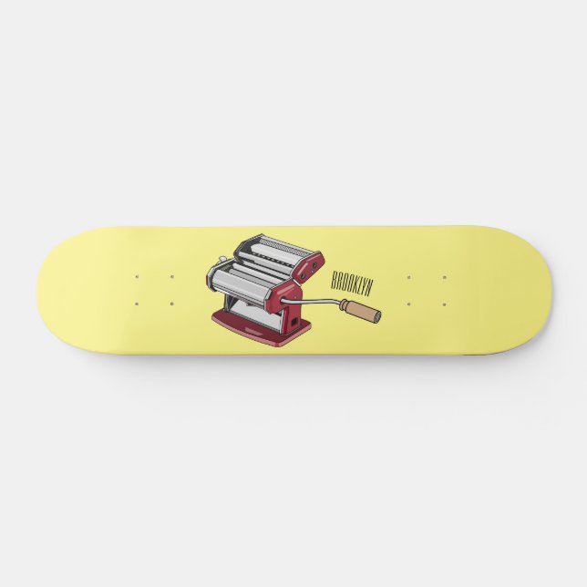 Pasta maker cartoon illustration  skateboard (Horz)
