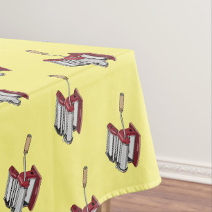Pasta maker cartoon illustration tablecloth
