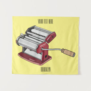 Pasta maker cartoon illustration  tapestry