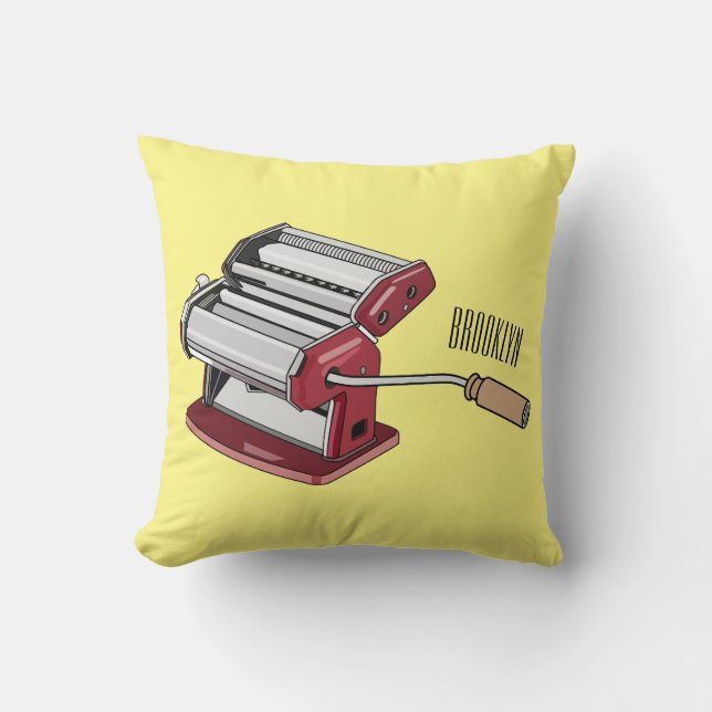 Pasta maker cartoon illustration  throw pillow (Front)