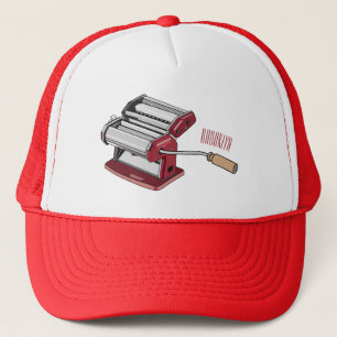 Pasta maker cartoon illustration  trucker hat