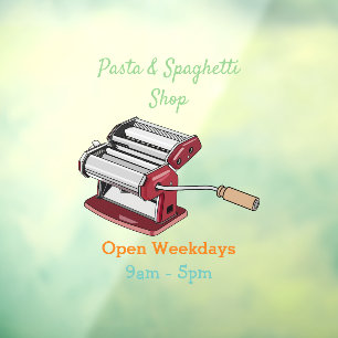 Pasta maker cartoon illustration window cling