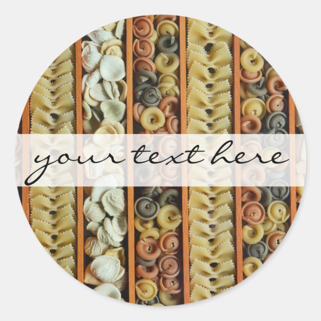 pasta noodles photograph classic round sticker (Front)