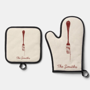 Pasta  oven mitt & pot holder set