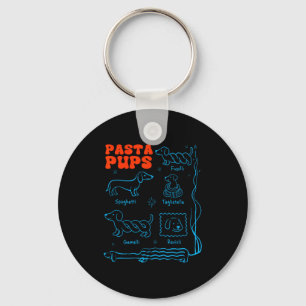 Pasta P Funny Dachshund Wiener Dog Pasta Foodie Do Keychain