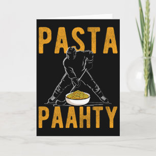 Pasta Paahty Hockey Pasta Party Humor Card