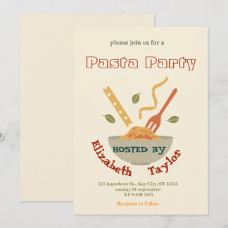 Pasta Party Invitation Italian Dinner Celebration