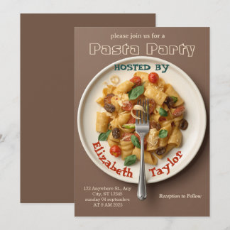 Pasta Party Invitation Italian Dinner Celebration