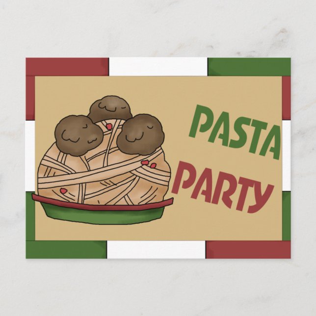 Pasta Party Invitation Postcard (Front)