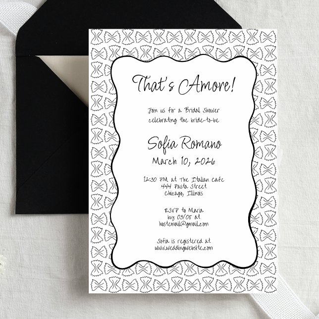 Pasta Pattern That's Amore Italian Bridal Shower Invitation (Creator Uploaded)