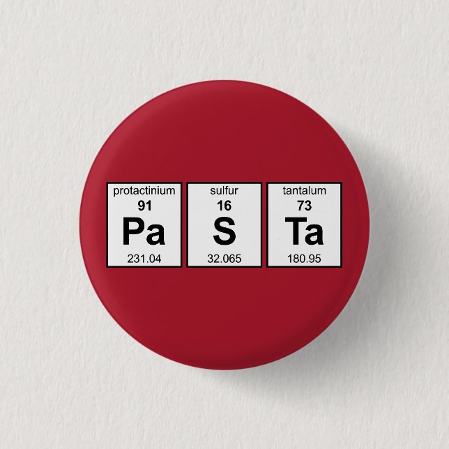 PaSTa Periodic Table 1 Inch Round Button (Front)