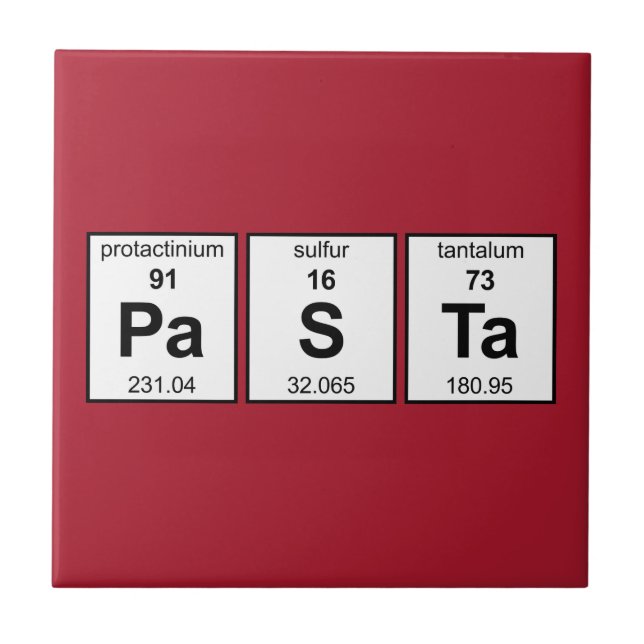 PaSTa Periodic Table Tile (Front)