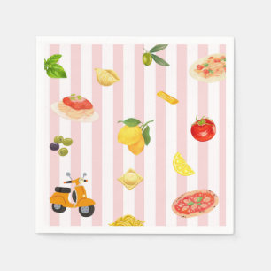 Pasta Pizza Lemon La Dolce Vita Italian Napkin