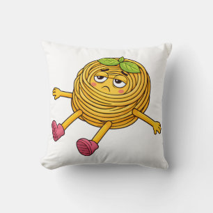 Pasta Polo Lying Down Tired and Drained T-Shirt Throw Pillow