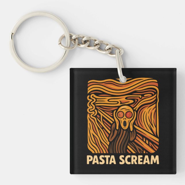 Pasta Scream Art Scream of Spaghetti Keychain (Front)