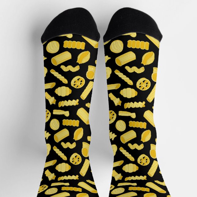 Pasta Shapes Italian Food Patterned Socks (Top)
