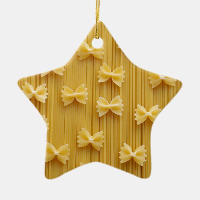 Pasta Spaghetti Noodles Abstract Ceramic Ornament (Front)