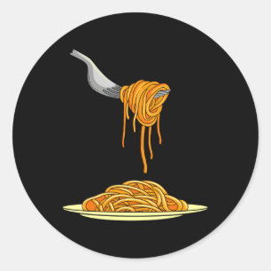 Pasta Spaghetti Noodles Italian Cook Fork Food Classic Round Sticker
