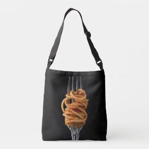 Pasta spun on a Fork, Food Spaghetti Crossbody Bag