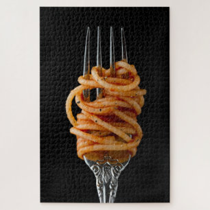 Pasta spun on a Fork, Food Spaghetti Jigsaw Puzzle