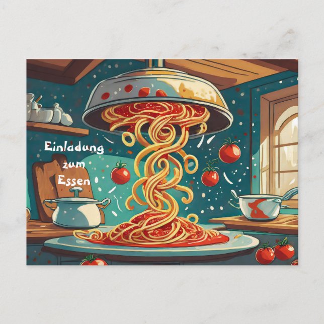 pasta with tomato sauce postcard (Front)