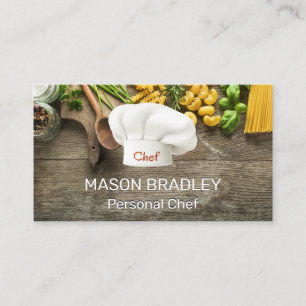 Pastas on Table   Chef Hat Business Card