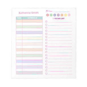 Paste Colour Cute Daily Schedule Notepad 