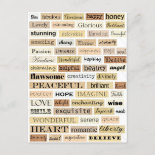 Paste Positive Words Postcard