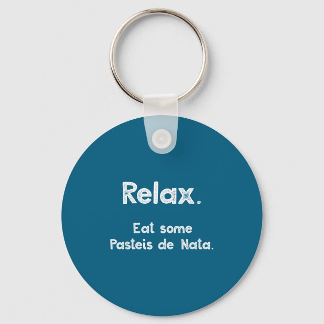 Pasteis De Nata Rtuguese Quote Funny Rtugal Food R Keychain (Front)