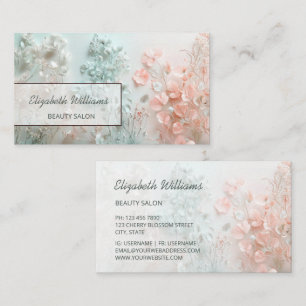Pastel 3D Boho Flowers Business Card