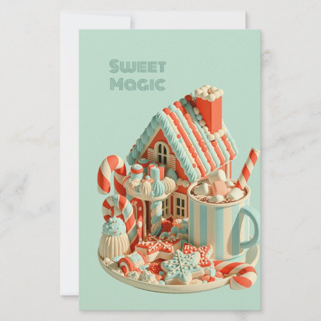 Pastel 3D Candy House Sweet Magic Stationery (Front)