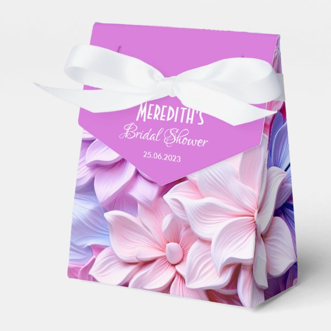 Pastel 3D Flower pattern Favor Box (Front Side)