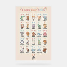 Pastel ABC Animals Poster for Kids