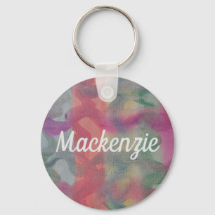 Pastel Abstract Art Keychain