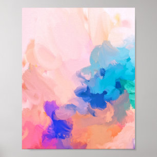 Pastel Abstract Art Modern Colourful Poster